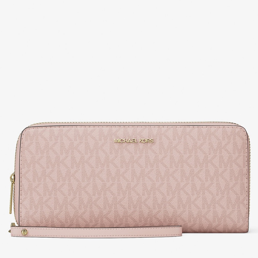 Michael Kors Large Logo Continental Wallet In Pink